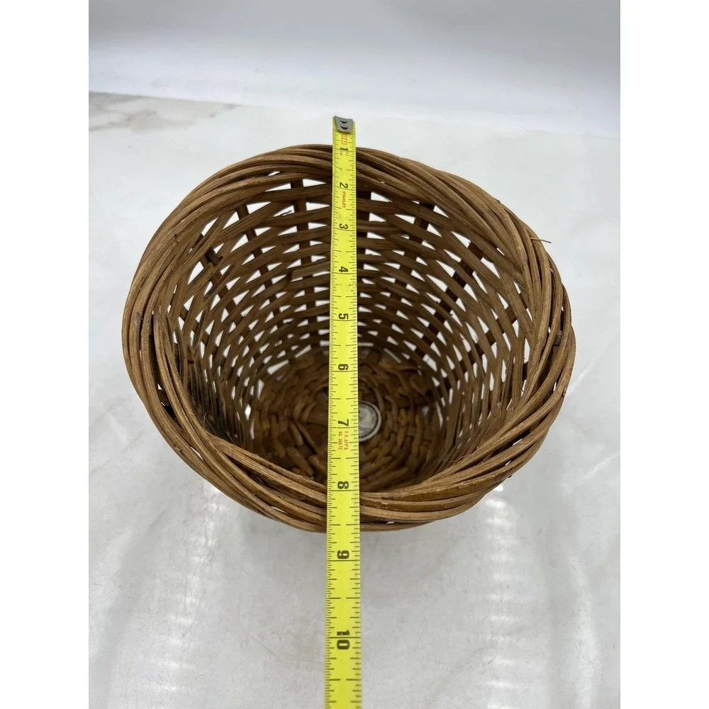 Craven Woven Wicker Basket Planter Sleeve Brown Boho Farmhouse 7 Inch